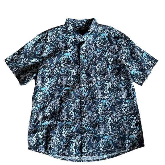 14th & Union Other - 14TH & UNION Trim Fit Short Sleeve Button-down Shirt In Navy Brush